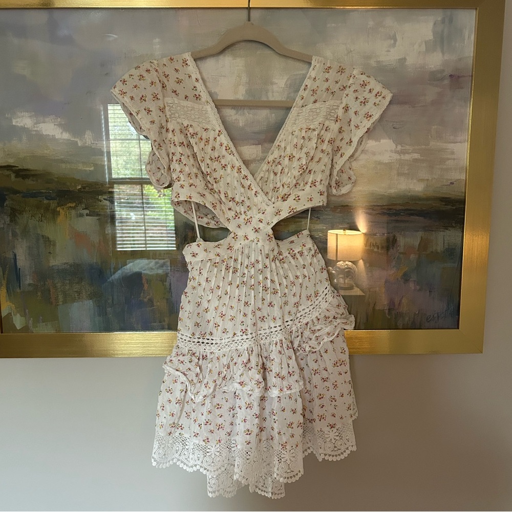 Floral cut-out dress